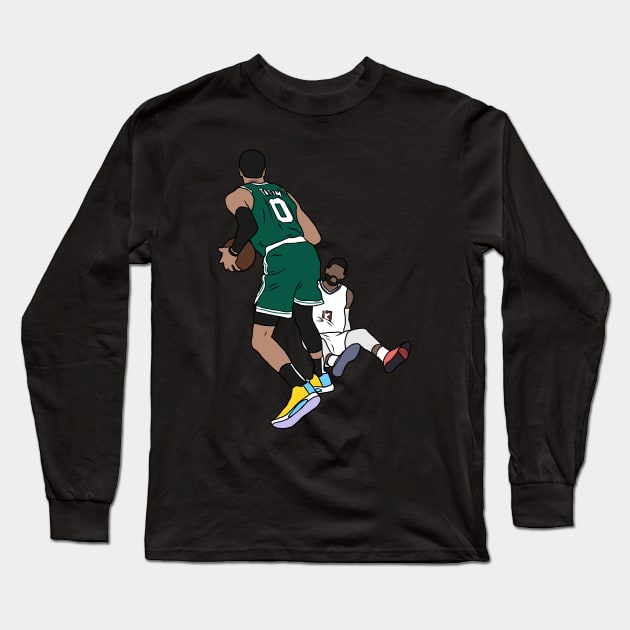 Jayson Tatum Crosses Over Paul George Long Sleeve T-Shirt by rattraptees